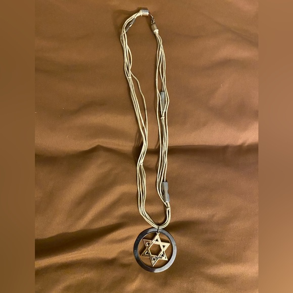 Rope David’s Star Necklace with metal detailing - Picture 2 of 4